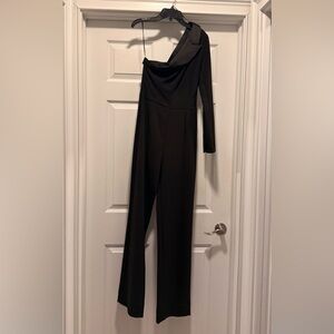 Zara One Shoulder Tuxedo Jumpsuit